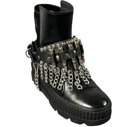 BS109NIC-NIC  BULLET CHAIN ROUND STUDDED BOOTSTRAP