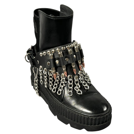 BS109NIC-COP  REAL BULLET CHAIN ROUND STUDDED BOOTSTRAP