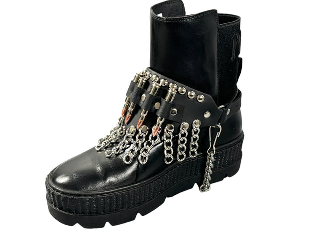 BS109NIC-COP  REAL BULLET CHAIN ROUND STUDDED BOOTSTRAP