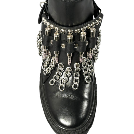 BS109NIC-NIC  BULLET CHAIN ROUND STUDDED BOOTSTRAP