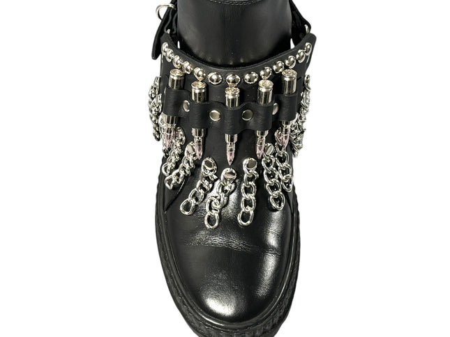 BS109NIC-NIC  BULLET CHAIN ROUND STUDDED BOOTSTRAP