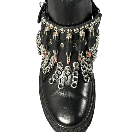 BS109NIC-COP  REAL BULLET CHAIN ROUND STUDDED BOOTSTRAP