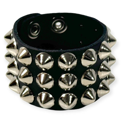 LARGE 1/2" ROUND CONICAL STUDDED BRACELET