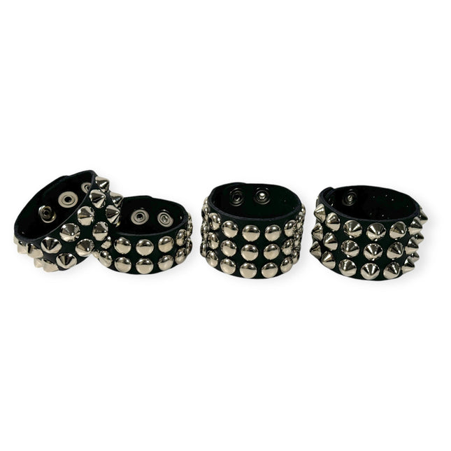 LARGE 1/2" ROUND CONICAL STUDDED BRACELET