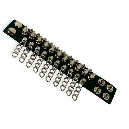 BC211 SPIKE & CHAINS SNAP BRACELET