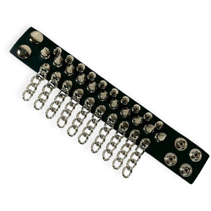 BC211 SPIKE & CHAINS SNAP BRACELET