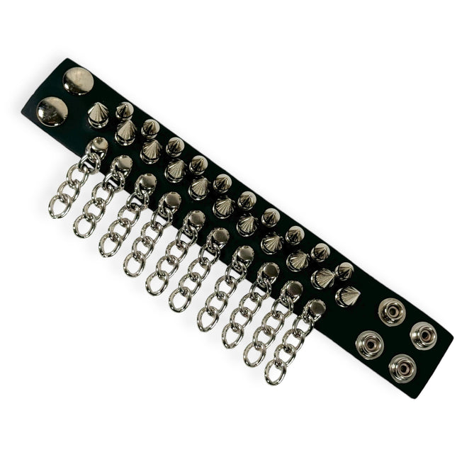 BC211 SPIKE & CHAINS SNAP BRACELET