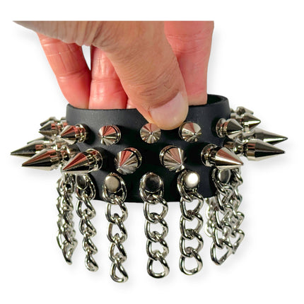 BC211 SPIKE & CHAINS SNAP BRACELET
