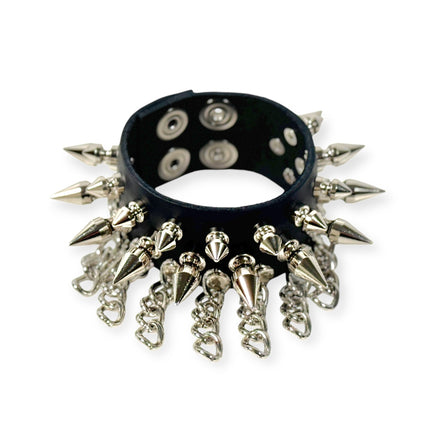 BC211 SPIKE & CHAINS SNAP BRACELET