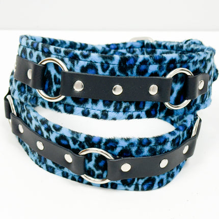 BT167L-BLUE LEOPARD RING STRAP BELT