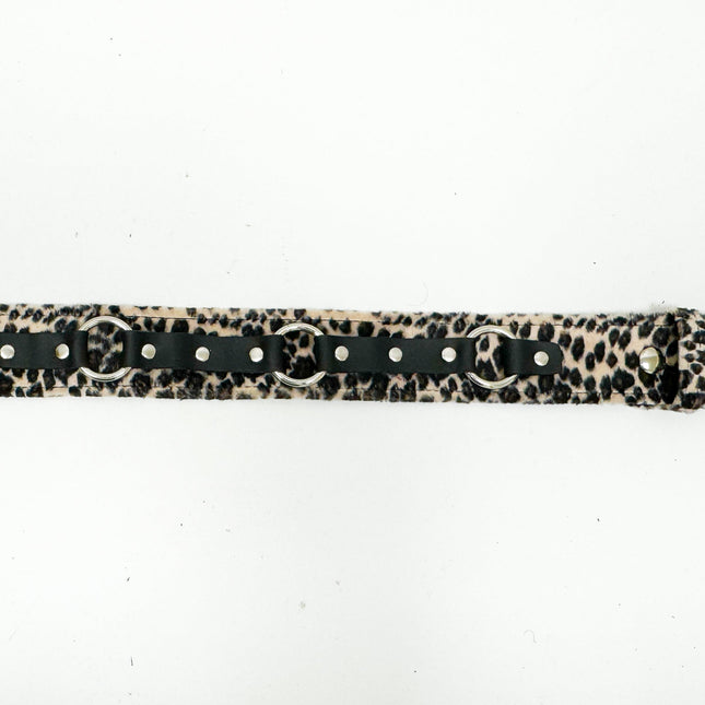 BT167L-BRN BROWN LEOPARD RING STRAP BELT