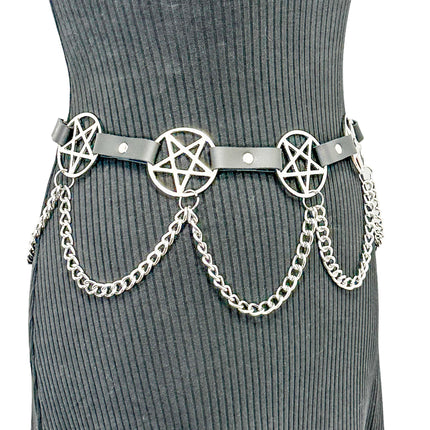 BT486  HANGING CHAIN  LARGE PENTAGRAM BELT