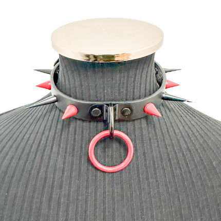 FCK640 CONE SPIKE BONDAGE CHOKER 3/4" WIDE