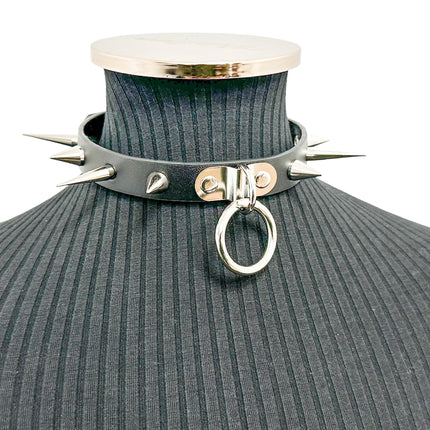 FCK640 CONE SPIKE BONDAGE CHOKER 3/4" WIDE