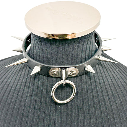 FCK640 CONE SPIKE BONDAGE CHOKER 3/4" WIDE