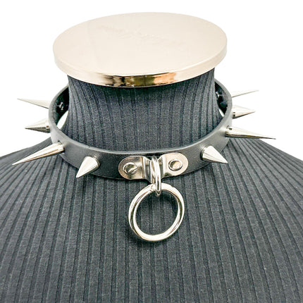 FCK640 CONE SPIKE BONDAGE CHOKER 3/4" WIDE