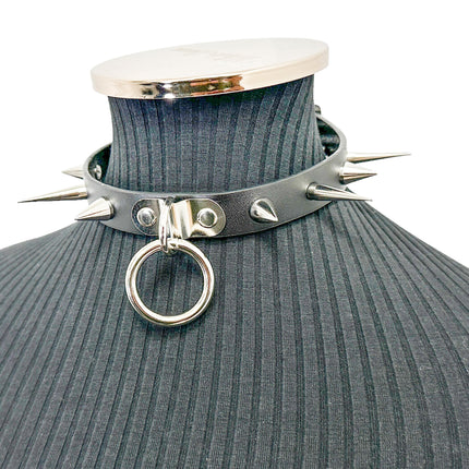 FCK640 CONE SPIKE BONDAGE CHOKER 3/4" WIDE