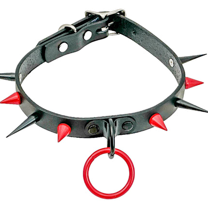 FCK640 CONE SPIKE BONDAGE CHOKER 3/4" WIDE