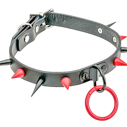 FCK640 CONE SPIKE BONDAGE CHOKER 3/4" WIDE