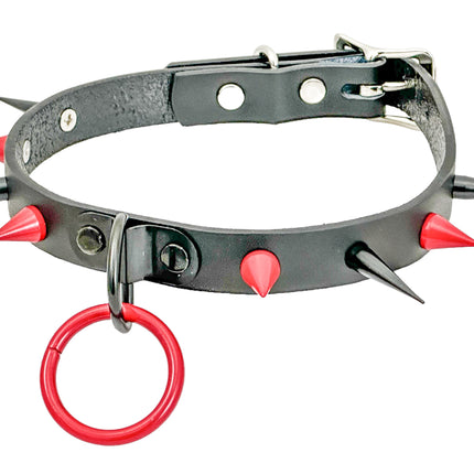 FCK640 CONE SPIKE BONDAGE CHOKER 3/4" WIDE