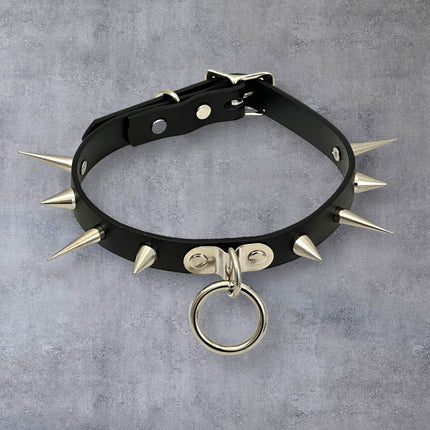 FCK640 CONE SPIKE BONDAGE CHOKER 3/4" WIDE