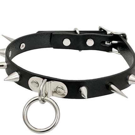 FCK640 CONE SPIKE BONDAGE CHOKER 3/4" WIDE