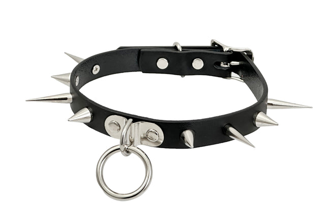 FCK640 CONE SPIKE BONDAGE CHOKER 3/4" WIDE