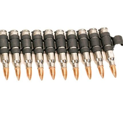 M16 NICKEL SHELL -COPPER TIPS  LINKED BULLET BELT
