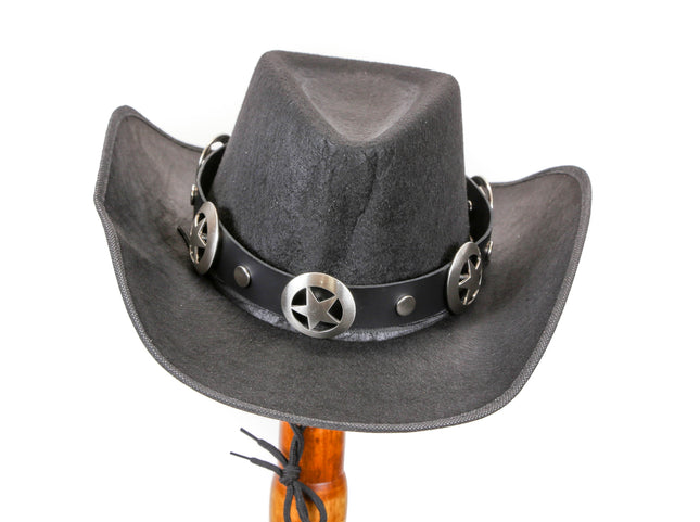 HTB206 PLAIN STAR CONCHO WITH RIVET HAT BAND