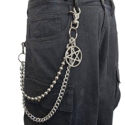 KC200RB-PENTA  BALL /REGULAR STEEL  CHIAIN PENTAGRAM KEY CHAIN 24"