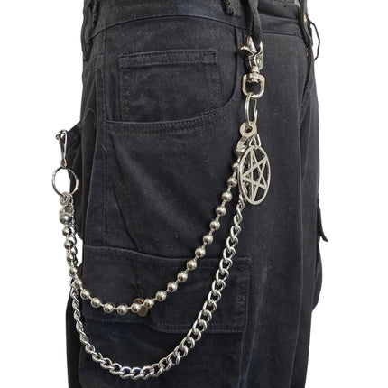 KC200RB-PENTA  BALL /REGULAR STEEL  CHIAIN PENTAGRAM KEY CHAIN 24"