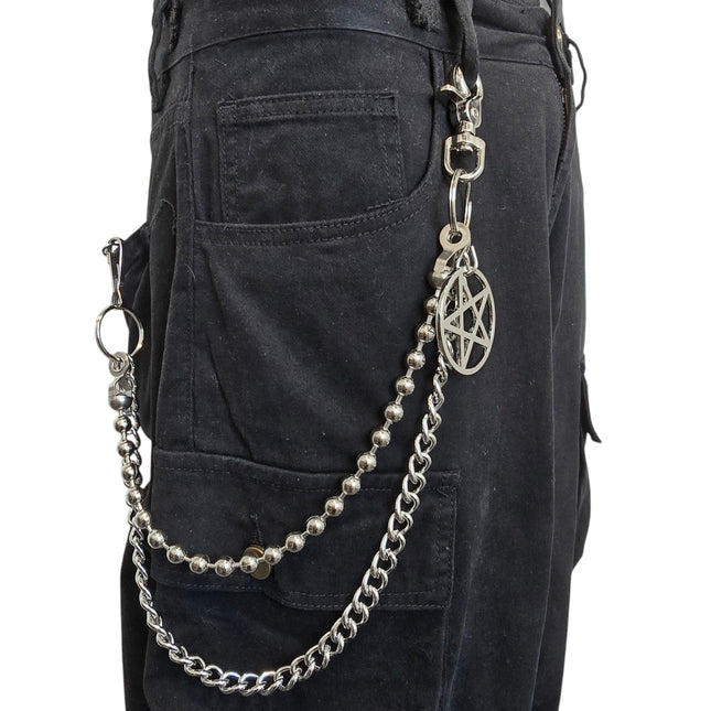 KC200RB-PENTA  BALL /REGULAR STEEL  CHIAIN PENTAGRAM KEY CHAIN 24"