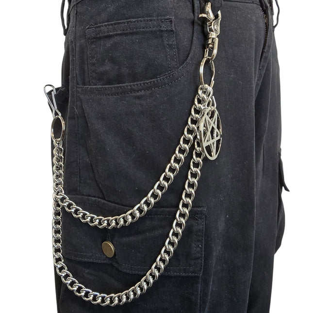 KC200REG-PENTA DOUBLE REGULAR CHIAIN PENTAGRAM KEY CHAIN 24"