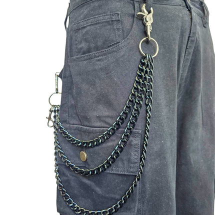 KC300BLK TRIPLE BLACK REGULAR ALUMINUM CHIAIN KEY CHAIN 24"