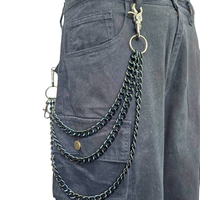 KC300BLK TRIPLE BLACK REGULAR ALUMINUM CHIAIN KEY CHAIN 24"