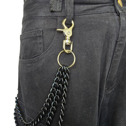 KC300BLK TRIPLE BLACK REGULAR ALUMINUM CHIAIN KEY CHAIN 24"