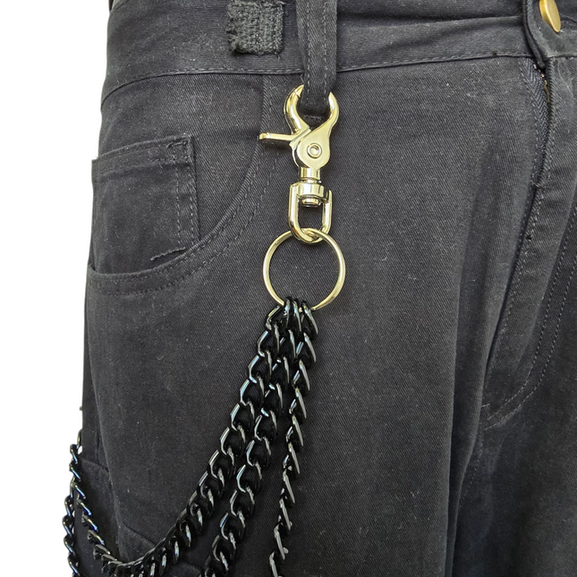 KC300BLK TRIPLE BLACK REGULAR ALUMINUM CHIAIN KEY CHAIN 24"