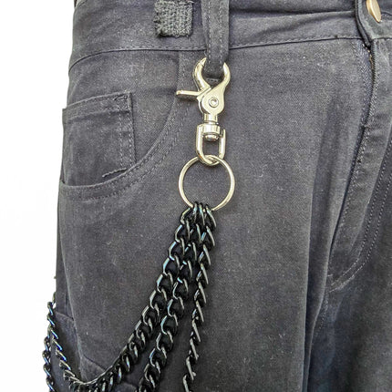 KC300BLK TRIPLE BLACK REGULAR ALUMINUM CHIAIN KEY CHAIN 24"