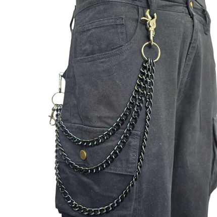 KC300BLK TRIPLE BLACK REGULAR ALUMINUM CHIAIN KEY CHAIN 24"