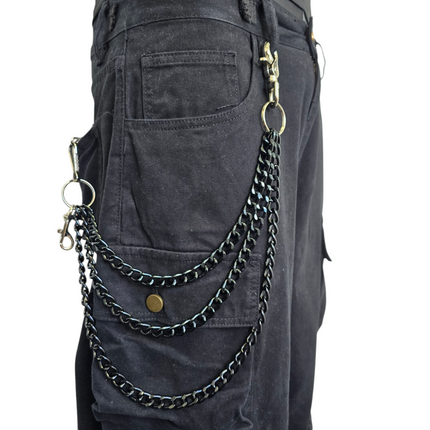 KC300BLK TRIPLE BLACK REGULAR ALUMINUM CHIAIN KEY CHAIN 24"