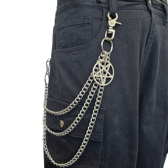KC300REG-PENTA  REGULAR STEEL CHIAIN PENTAGRAM KEY CHAIN 24"
