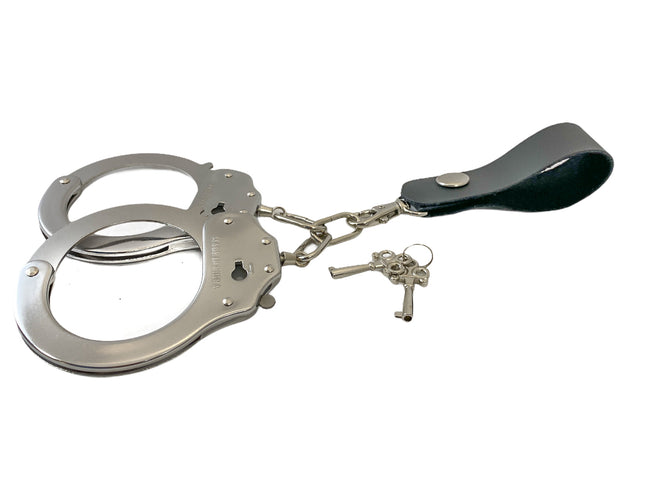 KH111 HANDCUFF HOLDER LEATHER STRAP COMES WITH HANDCUFF OPTIONS:
