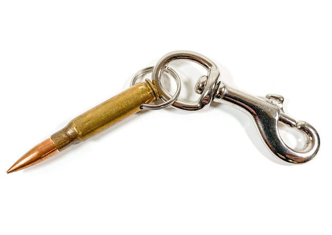 KR101BRS BRASS BULLET KEY RING WITH TRIGGER CLASP