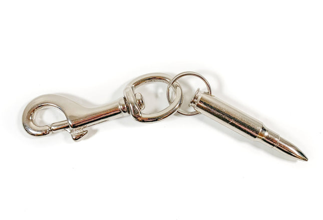 KR101NIC NICKEL BULLET KEY RING WITH TRIGGER CLASP