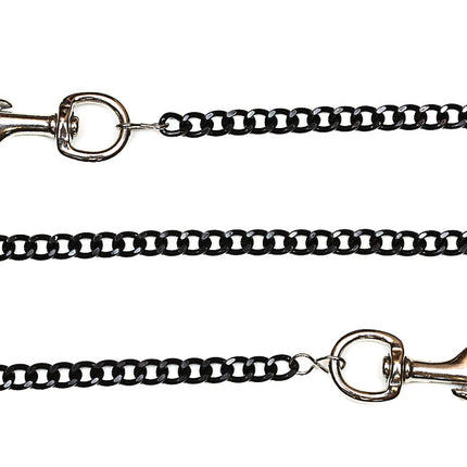 LEASH-BLK BLACK CHAIN BOTH SIDE TRIGGER CLASP LEASH
