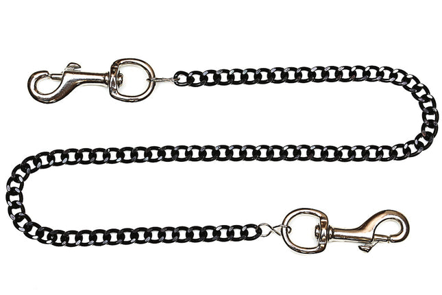 LEASH-BLK BLACK CHAIN BOTH SIDE TRIGGER CLASP LEASH