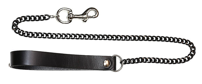 LEASH103BLK-3" BLACK REGULAR CHAIN LEASH 3" CLASP
