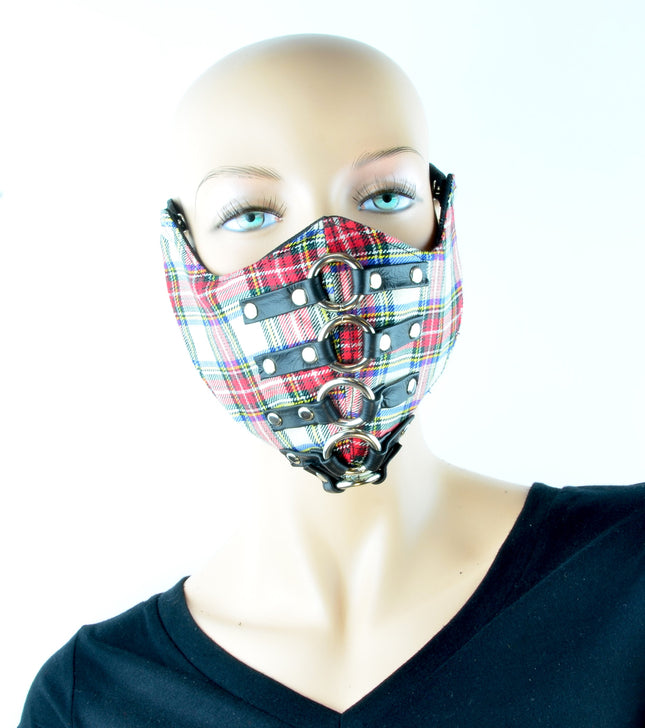MK111 PLAID RING STRAP MASK