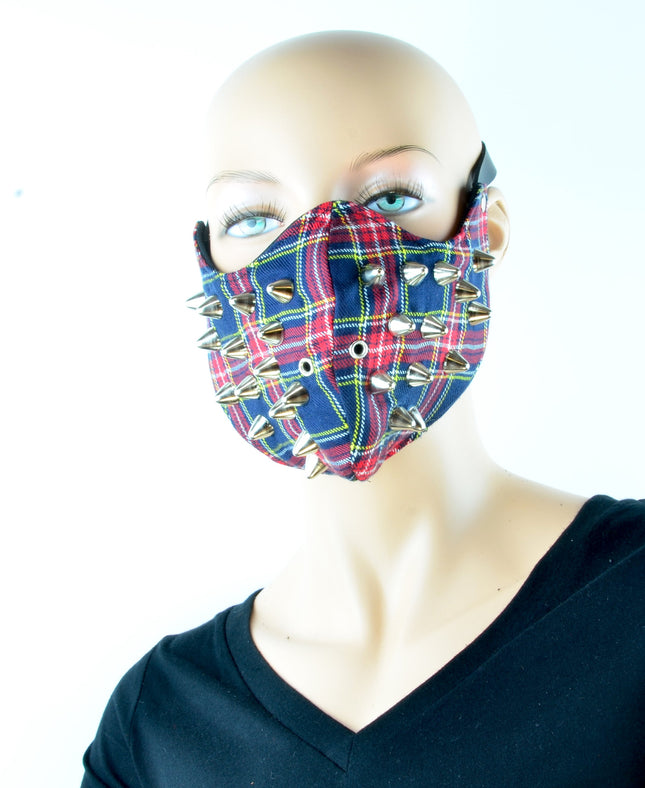 MK112 PLAID RING STRAP MASK