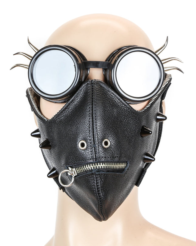 MK113 LEATHER ZIPPER MASK